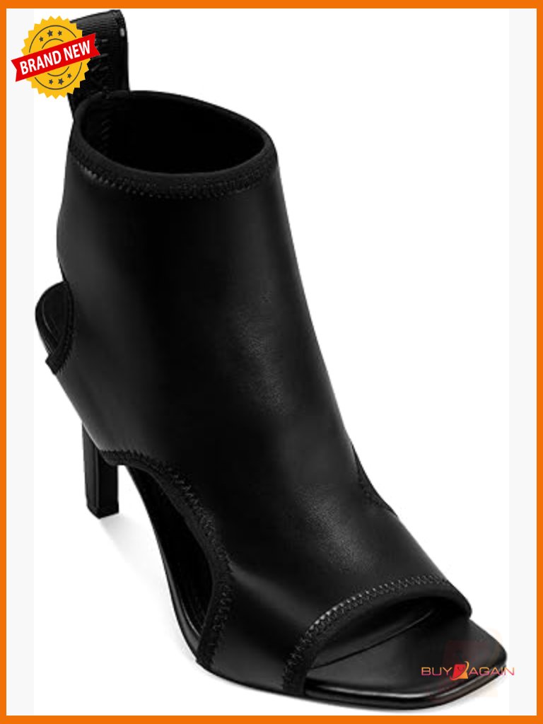 Sandal Heeled Bootie Ankle Boots W/ Zipper - Peep Toe Block Heel